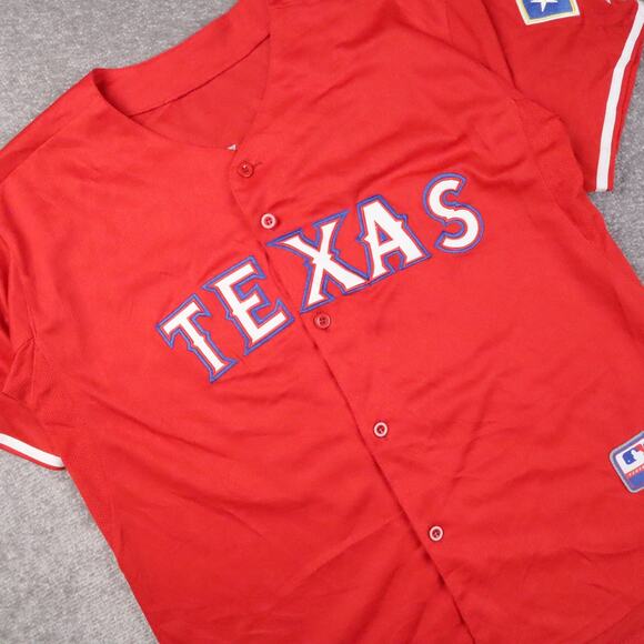 Texas Rangers Baseball Mitch Moreland #18 Size 50 Red Full Button Up Jersey - Picture 7 of 12